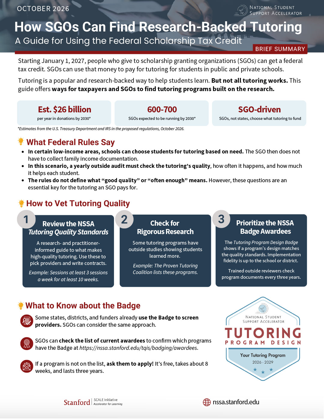 How SGOs Can Find Research-Backed Tutoring: A Guide for Using the Federal Scholarship Tax Credit